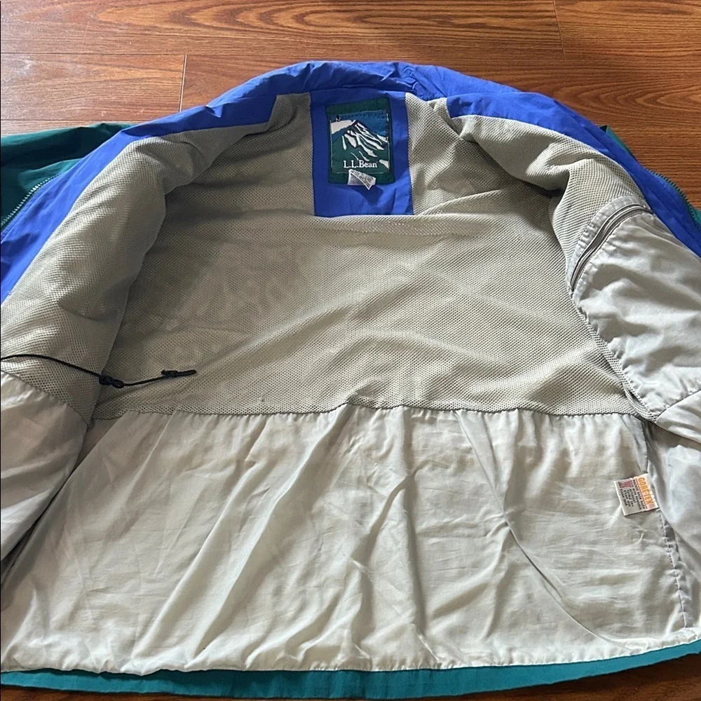 Vintage Y2K LL Bean North Col Hooded Jacket Mens XL Gore Tex Green and Blue